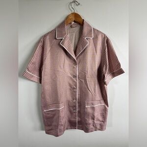 Olivia von Halle pajama set large pink purple green geometric Sarrazin